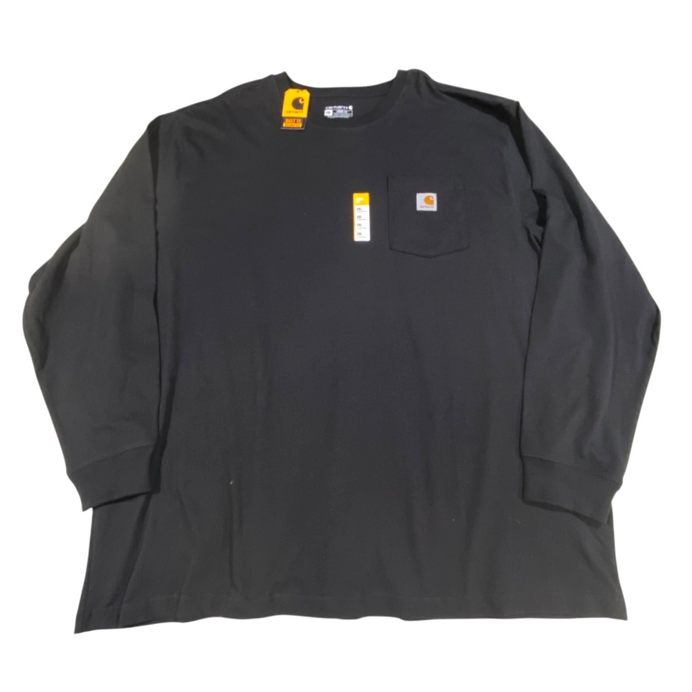 Carhartt Pocket T-Shirt Mens 2XL Black Long Sleeve Loose Fit K126-BLK NWT